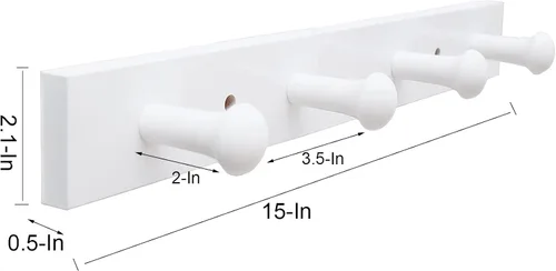 Vista 2 de Perchero de madera para la habitación de los niños, ganchos montados en la pared para abrigos, chaquetas, sudaderas, toallas de baño y batas