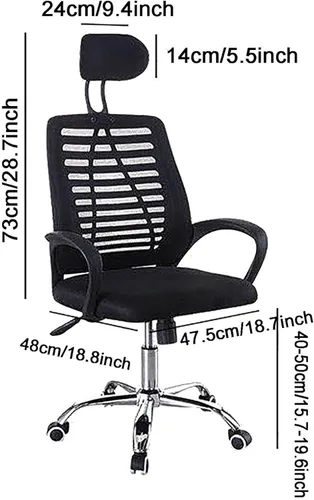 Vista 7 de Ergonomic Computer Chair Gaming Chair with Headrest and Lumbar Support, High Back Mesh Desk Chair Swivel Executive Chair for Home Office Study Pink