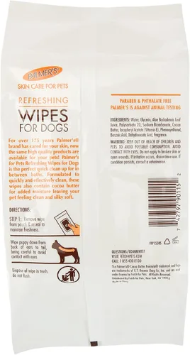 Vista 6 de Palmers for Pets - Toallitas refrescantes de manteca de cacao para perros