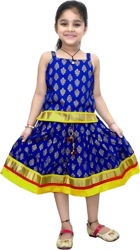 Vista 6 de Chandrakala Lehenga Choli - Conjunto de ropa étnica tradicional india listo para usar Pattu Pavadai KL104