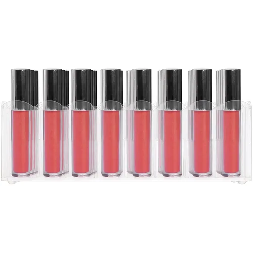 Vista 3 de Hedume Paquete de 2 organizadores de brillo de labios, brillo de labios acrílico de 24 espacios y soporte para maquillaje, vitrina de brillo
