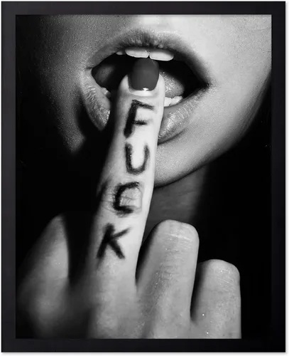 Vista 57 de Poster Master Fuck Print - Póster de dedo medio, arte de labios sexy, diseño de pared de fotografía en blanco y negro, arte de autoexpresión
