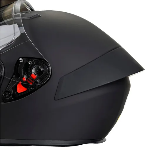 Vista 7 de Casco de motocicleta de cara completa para adultos con aprobación DOT, casco de bicicleta de calle negro y ligero aerodinámico para hombres