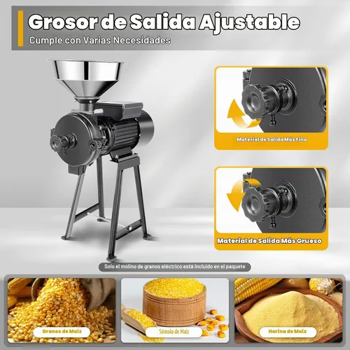 Vista 4 de Molino eléctrico de grano 2200W-negro