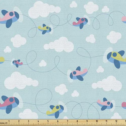 Vista 89 de Ambesonne - Tela de Dragón por The Yard, diseño de estilo de dibujos animados para niños con patrón de animales, dragones de colores, obra de arte