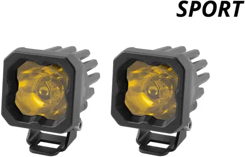 Vista 2 de Diode Dynamics SSC1 Luz LED deportiva estándar amarilla (par), inundación con retroiluminación ámbar