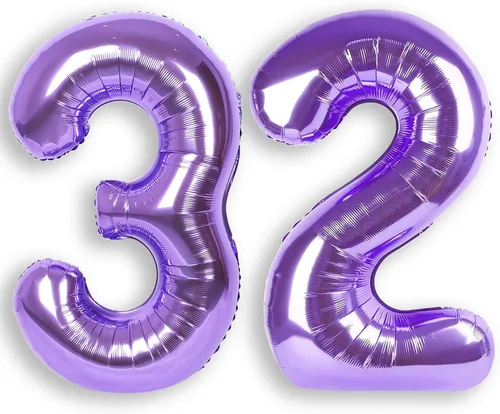 Vista 20 de Globo de número 0 de 40 pulgadas de RainbowQ Party, grande, color púrpura, para niños o niñas, números del 0 al 9, de papel de aluminio y Mylar