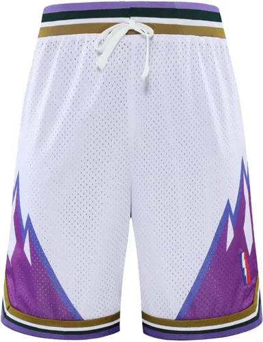 Vista 2 de BOOMLEMON Pantalones cortos de baloncesto para hombre, pantalones cortos de entrenamiento de gimnasio, pantalones cortos deportivos de malla