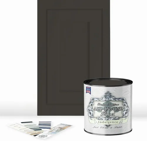 Vista 113 de Pintura TODO EN UNO, Abbey (gris cálido), Muestra de 8oz - Pintura duradera para gabinetes y muebles. Imprimación y capa superior incorporadas,