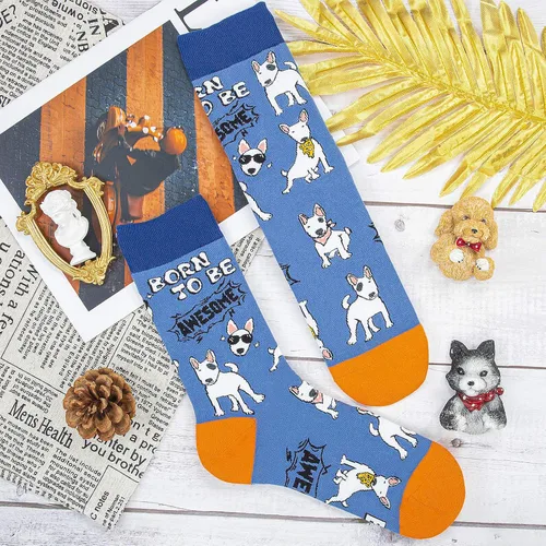 Vista 5 de PanPacSight Calcetines Bulldog Goat Alpaca Lama, para hombre, divertido, novedoso, patrón de animales, fiesta, regalo de calcetín loco