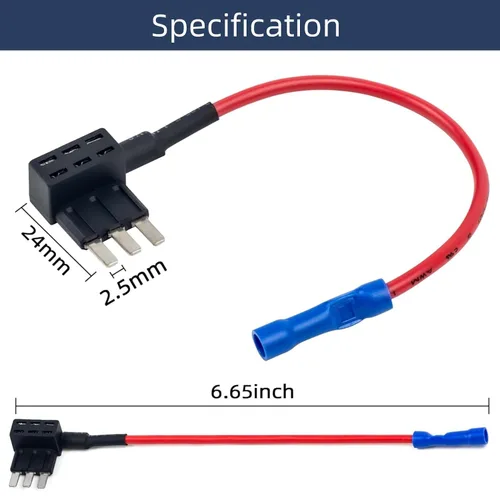 Vista 3 de Micro 3 pines fusible grifo 15A agregar fusible a granel adaptador de fusibles de coche Dash Cams adaptador de circuito TAP y portafusibles Set de 3