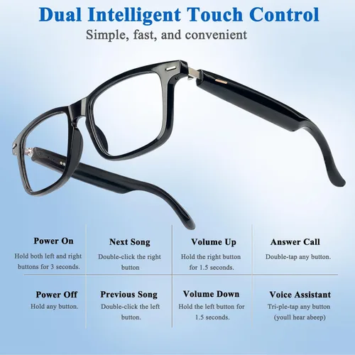 Vista 6 de Lentes inteligentes AI para hombres y mujeres – Gafas Bluetooth con traducción de 164 idiomas, lentes fotocrómicos, música y llamadas manos libres