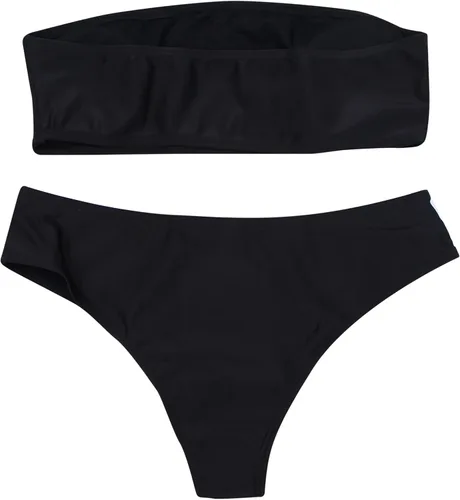 Vista 2 de JUMISEE Conjunto de bikini gótico con estampado de letras de calavera para mujer, traje de baño de 2 piezas de cintura alta