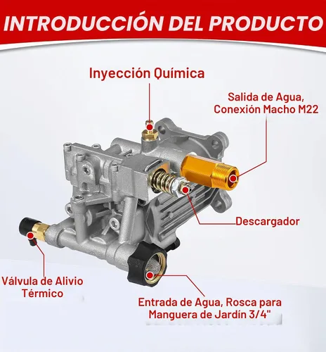 Vista 2 de M MINGLE Bomba de lavado a presión horizontal de eje de 3/4 pulgadas - Bomba de lavadora eléctrica de 3000 PSI - Compatible con Troybilt, Simpson