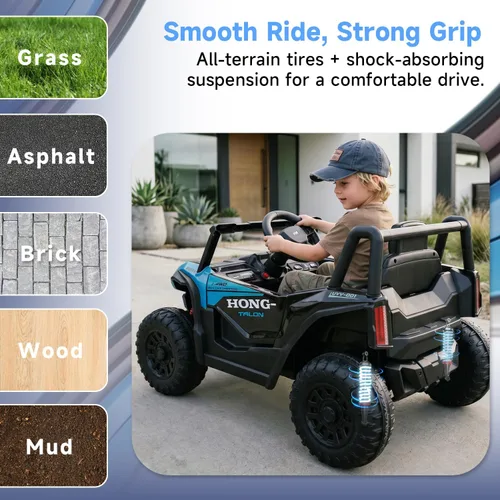 Vista 5 de Coche eléctrico de 12 V para niños, auto para niños pequeños con control Color azul
