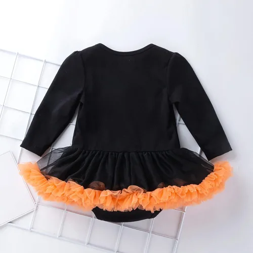 Vista 2 de Mameluco de Halloween para bebés y niñas falda tutú disfraz de cosplay de cumpleaños