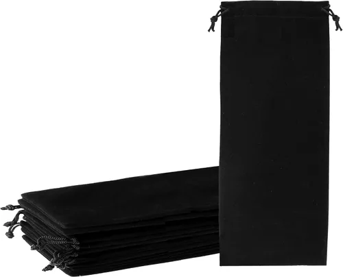 Vista 14 de Mandala Crafts Bolsas de terciopelo negro con cordón de 14 x 14 pulgadas, 10 bolsas grandes de terciopelo con cordón a granel para regalos de fiesta