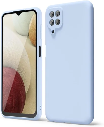 Vista 58 de oakxco Funda para teléfono Samsung Galaxy A12 con agarre de silicona líquida, linda delgada fina suave cubierta de gel de goma TPU lisa para mujeres