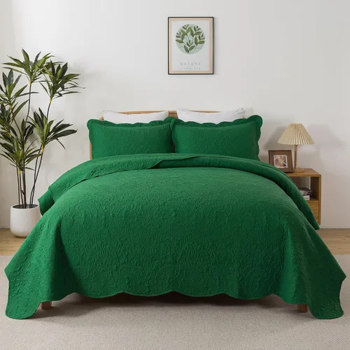 Vista 28 de HoneiLife Juego de ropa de cama tamaño Queen, juego de edredón de microfibra para cama Queen, colchas ligeras de 3 piezas, edredones reversibles