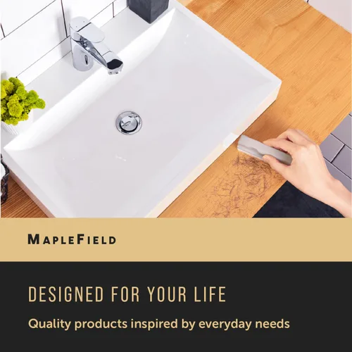 Vista 7 de Maplefield Herramienta de limpieza para barra de barba, mango de madera y esponja suave, esponja de limpieza de cabello, fácil de ordenar y colectar
