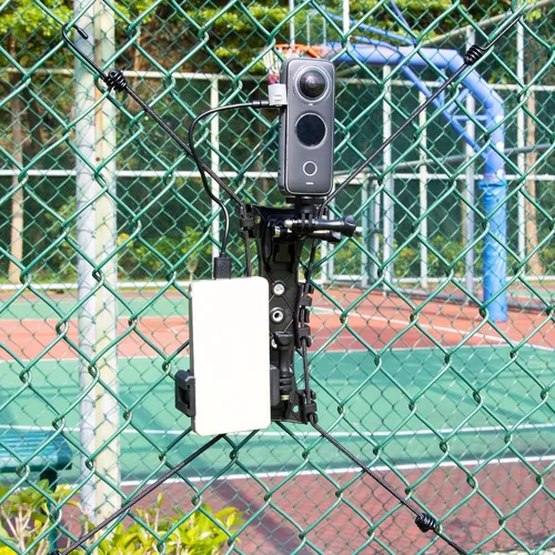 Vista 3 de Soporte de valla para smartphone con soporte para batería - Entrenamiento de tenis y pickleball Kit de montaje de Game Changer compatible