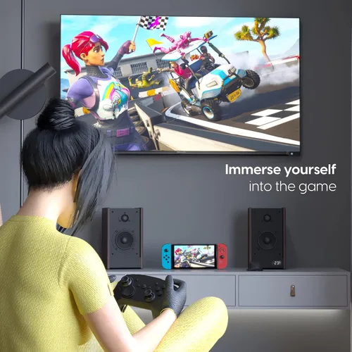 Vista 8 de TALK WORKS Bluetooth Game Controller for Nintendo Switch with Dual Motor Vibration, Turbo Function, 6-Axis Gyro Sensor - Customizable Joystick &