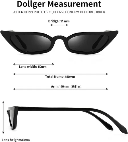 Vista 6 de Dollger Gafas de sol rectangulares retro para mujer, gafas pequeñas de diseño de moda, sombras cuadradas geniales