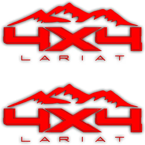 Vista 7 de 4X4 Mountain Bedside Vinyl Decal for Ford Lariat Trucks Blue