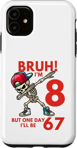 Vista 8 de Bruh I'm 8 But One-Day I'll Be 67 Retro 8th Birthday Kids Case for iPhone 17