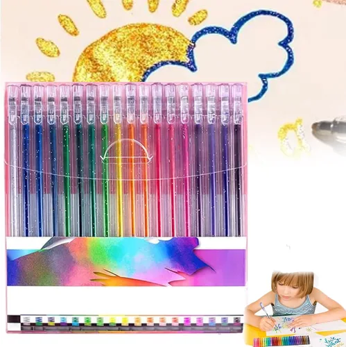 Vista 11 de Topsnova - Bolígrafos Topsnova con purpurina, bolígrafos de gelatina 3D, bolígrafos con purpurina para colorear para adultos, bolígrafos de gel
