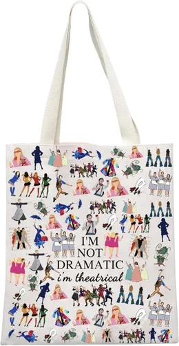 Vista 2 de GJTIM Regalo Musical Bolso de Teatro No Soy Dramático, Soy Teatral Bolso de Teatro Musical Regalo Bolso con Cremallera