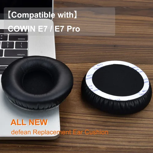 Vista 6 de Almohadillas redondas E7 – Espuma de repuesto compatible con auriculares COWIN E7 / E7 Pro con cancelación activa de ruido, cuero más suave, espuma