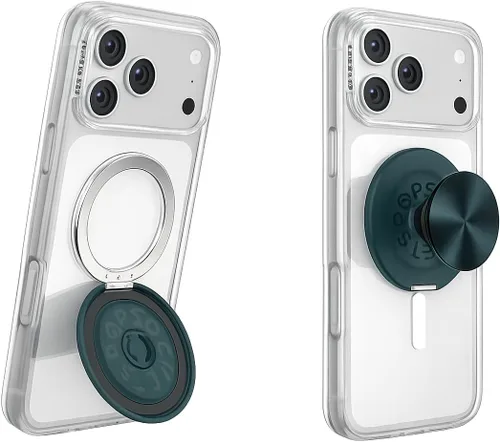 Vista 4 de PopSockets Agarre Kick-Out para MagSafe, Kickstand- Knurl Gunmetal Moleteado Gunmetal