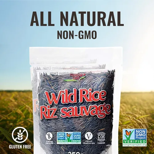 Vista 8 de 1 paquete de 8 onzas de arroz silvestre, todo natural, sin gluten, sin OMG, kosher y vegano puro de grano largo, alimento saludable para toda
