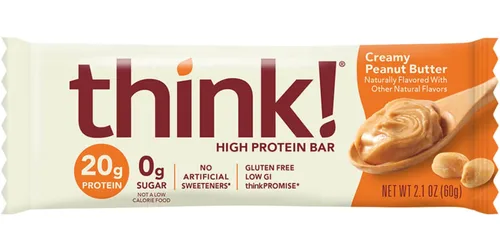 Vista 5 de Think Thin Paquete de 20 (2 cajas de 10) (0.04 oz) - (mantequilla de maní cremosa)