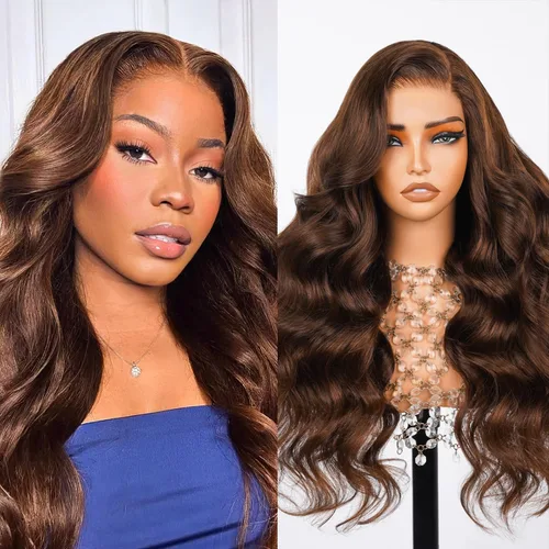Vista 10 de Arabella - Pelucas de cabello humano sin pegamento de 6 x 5 con reflejos de encaje HD Balayage peluca de 18 pulgadas 1B/27 Ombre Lace Front Wigs
