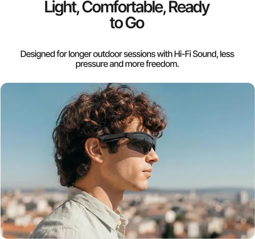 Vista 4 de Gafas de Ciclismo Bluetooth con Audio Hi-Fi de Orejas Descubiertas, Micrófono AI con Cancelación de Ruido, Protección UV400, Resistente al Agua