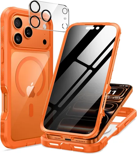 Vista 37 de seacosmo para iPhone Air Funda, Carcasa Completa con Protector de Privacidad de Vidrio Templado 9H Integrado y Protector de Lente de Cámara