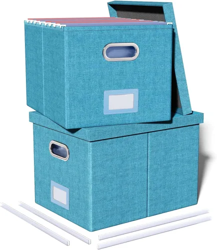 Vista 48 de Oterri Organizador de Archivos, Caja de Archivos, Gabinete de Archivos para Almacenamiento de Carpetas de Archivos Tamaño Carta, Organizador
