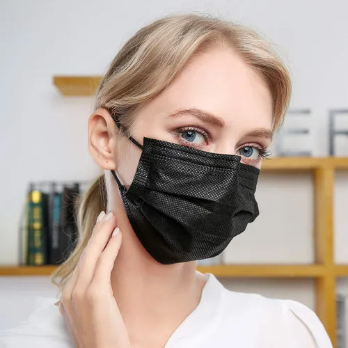 Vista 4 de Máscara desechable para rostro para mujeres y hombres adultos, 3 capas, 50