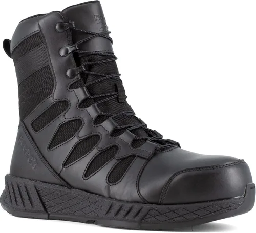 Vista 2 de Reebok Work Floatride Energy Tactical Mens Black 8 Inch Side-Zip Style Composite Toe EH Slip-Resistant Work Boot