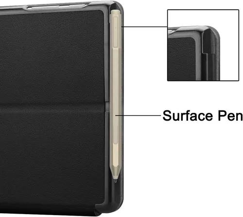 Vista 2 de Gylint Funda para Surface Go 4 2023 /Go 3 2021 /Go 2 2020 /Surface Go 2018, funda inteligente de piel delgada con soporte para lápiz para Microsoft