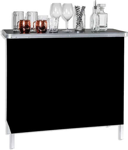 Vista 6 de Trademark Innovations Mesa alta de bar portátil, Aluminio, Negro