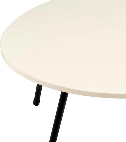 Vista 5 de Mesa de centro redonda de MDF de estilo moderno para sala de estar, mesa auxiliar redonda ovalada moderna, mesas de centro para sala de estar, mesa