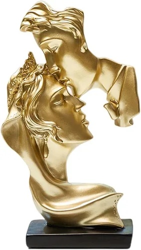 Vista 11 de Escultura de beso para parejas, arte abstracto, escultura de pareja, decoración de estatua de resina, estatua romántica utilizada para decoración