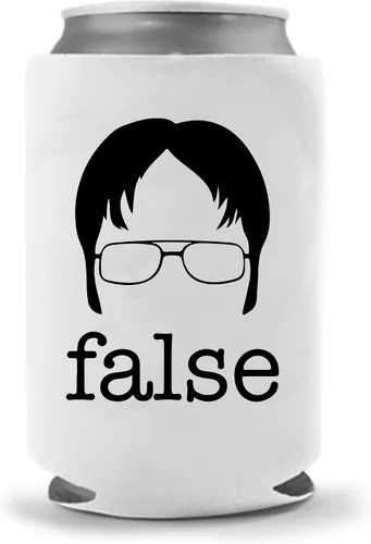 Vista 3 de Regalos novedosos de The Business – Dwight Schrute Fact Funny Beer Can Coolies Enfriador de latas de neopreno suave Botellas de latas de bebidas