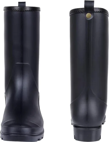 Vista 6 de Litfun Botas de lluvia de media pantorrilla para mujer, impermeables, ligeras, para jardín