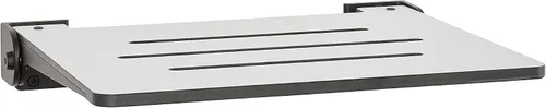 Vista 16 de Seachrome Asiento de ducha plegable Silhouette Slimline de 18 pulgadas, para montaje en pared, asiento rústico de teca con marco plateado