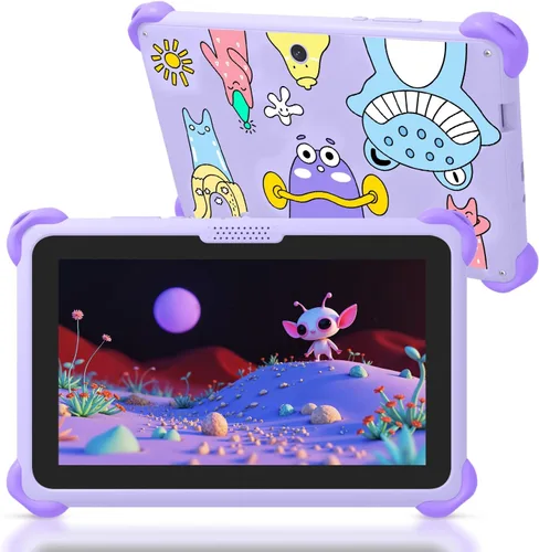 Vista 8 de Tableta infantil de 7 pulgadas para niños, tableta Android de 32 GB con funda incluida, WiFi, Bluetooth, pantalla IPS, control parental, tabletas