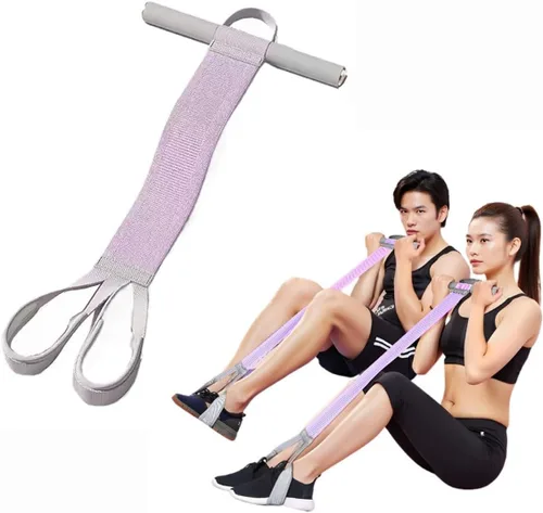 Vista 9 de 2025 Nueva Banda de Resistencia de Pedal de Yoga con Manija, Banda de Tela Anti-Rotura Elástica para Abdominales y Fuerza, Cuerda de Tracción